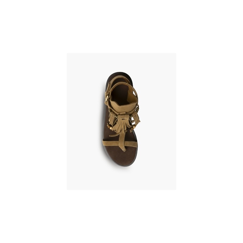 Sandalias ante flecos, 2 tonos,