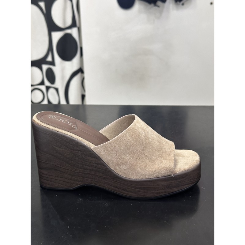 Zuecos de plataforma con tacón de madera, estilo moderno...