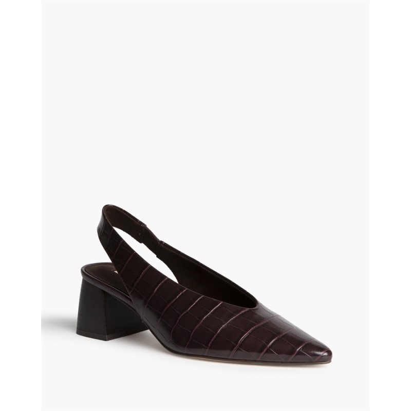 Zapato slingback de piel con relieve cocodrilo