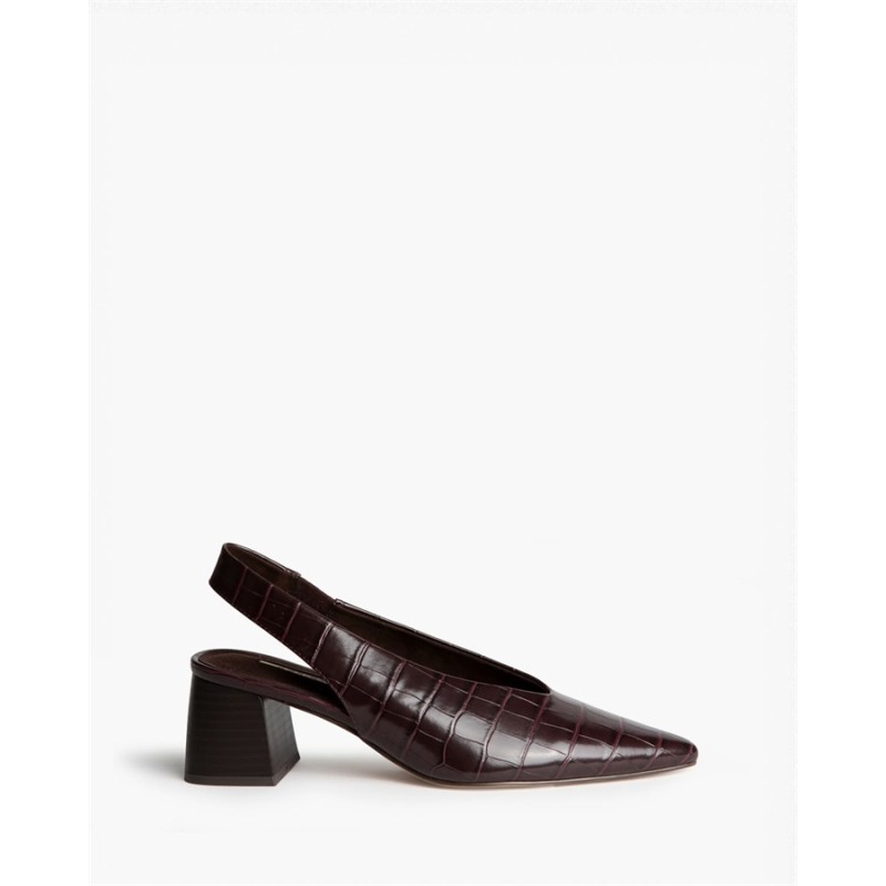 Zapato slingback de piel con relieve cocodrilo 2