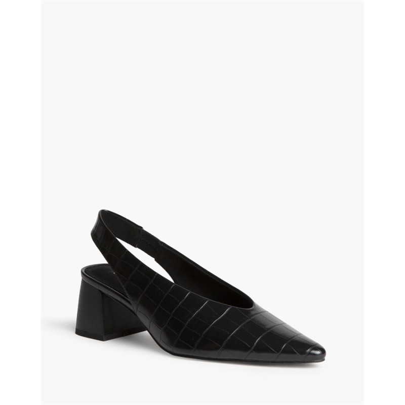 Zapato slingback de piel con relieve cocodrilo