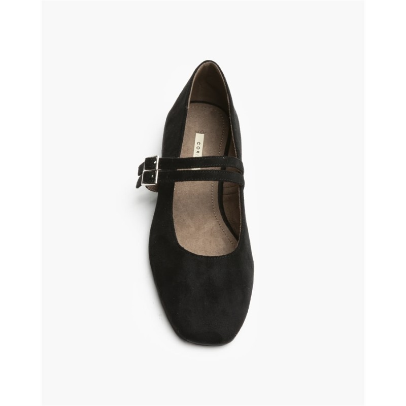 Zapatos Mary Jane de ante marrón, dos hebillas ajustables, tacón bajo, elegantes y cómodos para el día.