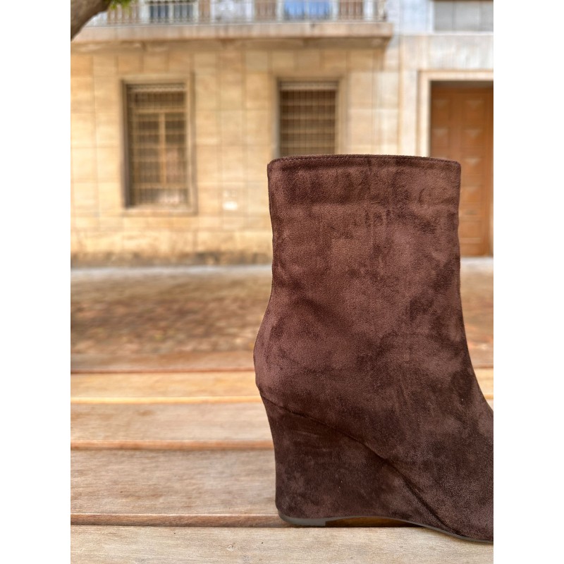 Botines de cuña con punta afilada,...
