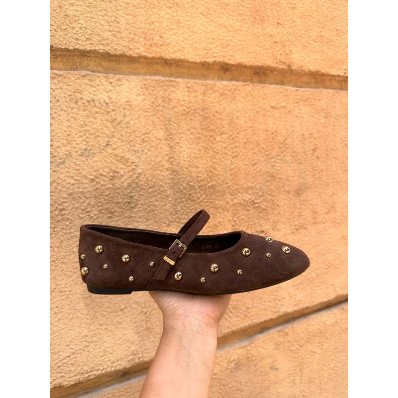 Zapatos planos Mary Jane con remaches...