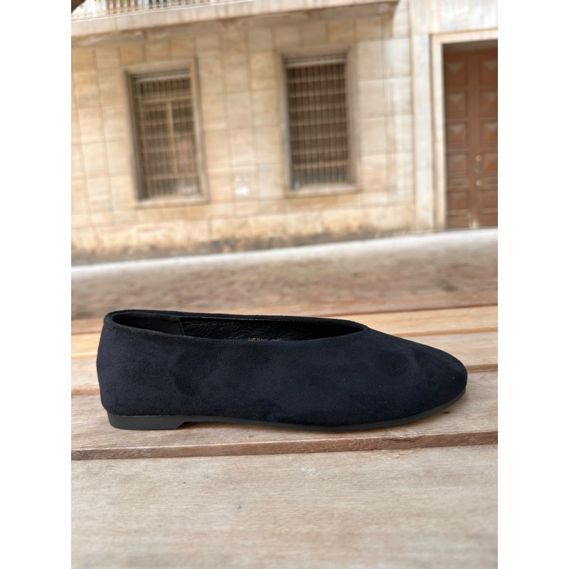 Zapatos planos de ante