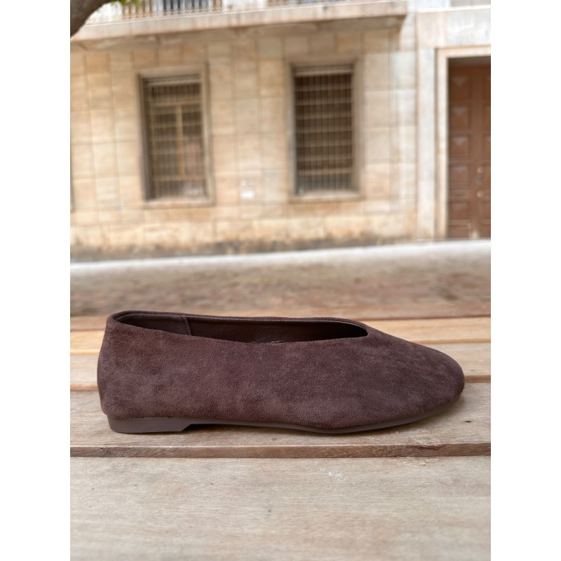Zapatos planos de ante